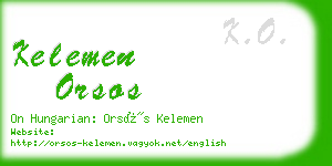 kelemen orsos business card